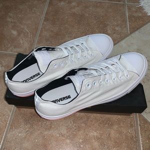 Low Top Converse - White with orange detail